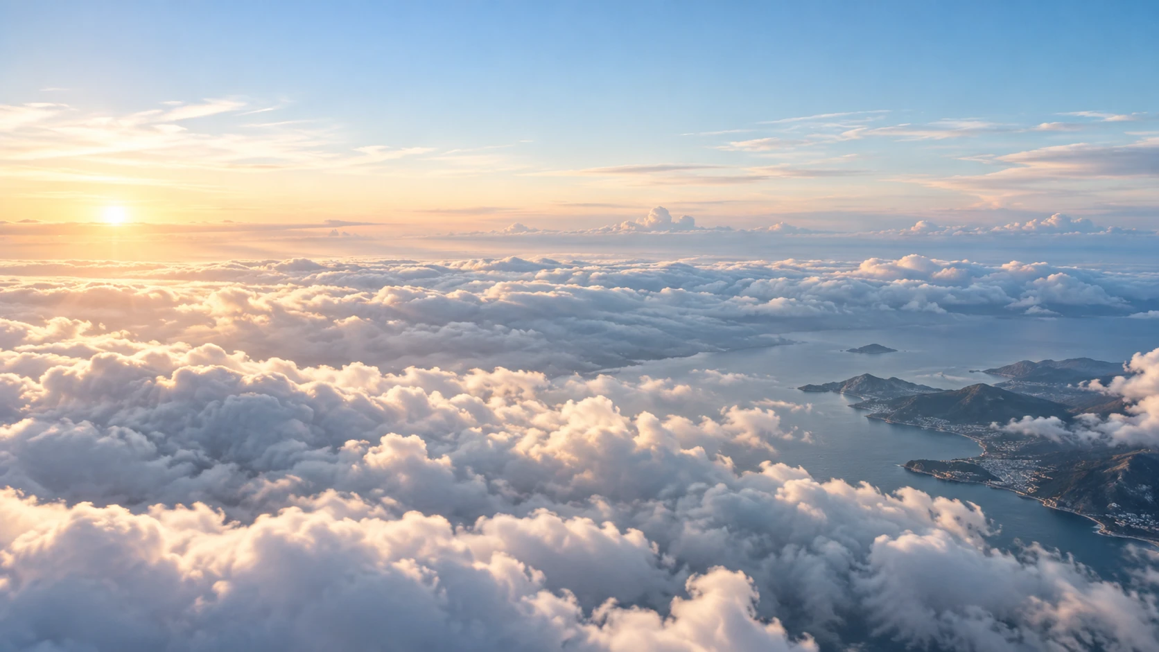 An illustrative morning above a sea of clouds
