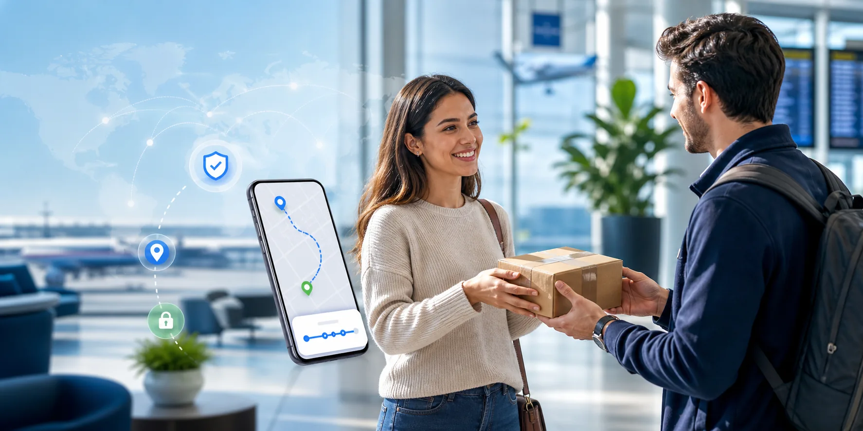 Parcel handoff between verified Sharetheload users